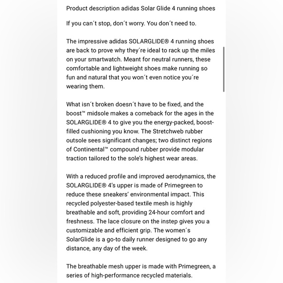 Brand New in box Adidas Unisex Solar Glide Run Shoes Black White Grey NWT Men6.5 - Picture 7 of 7